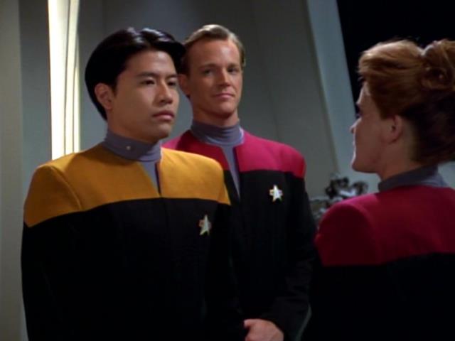 Kim and Paris report to Janeway