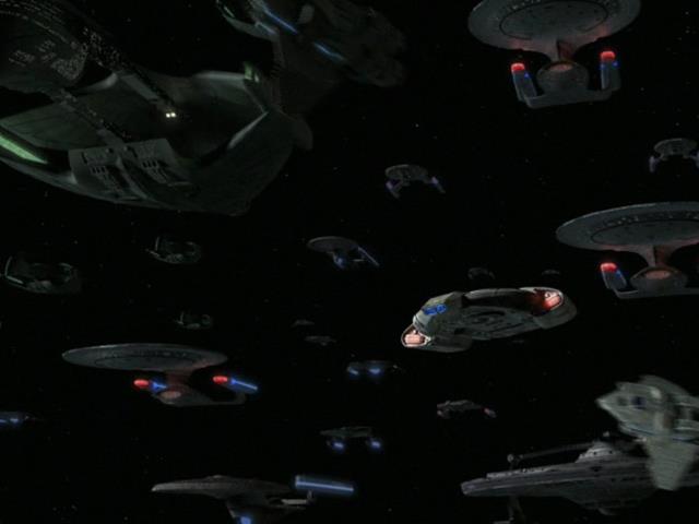 The U.S.S. Defiant and alliance fleet head for Cardassia