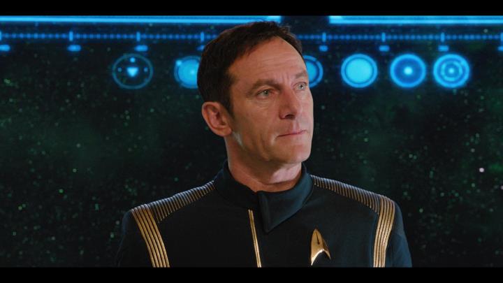 Captain Lorca on the U.S.S. Discovery bridge