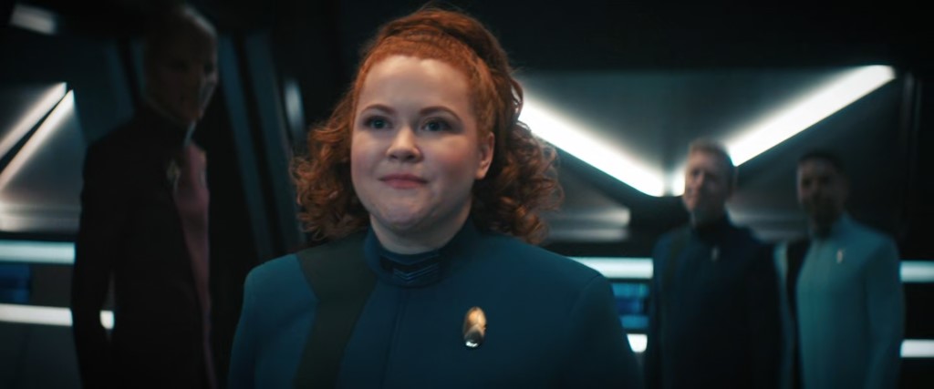 Lt. Tilly departs U.S.S. <i>Discovery</i>