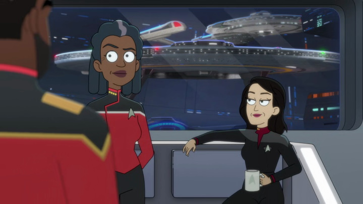 Starfleet briefs Capts. Freeman and Gomez
