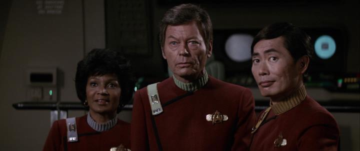 Uhura, McCoy, Sulu assist with cadet training (<i>Star Trek II: The Wrath of Khan</i>)