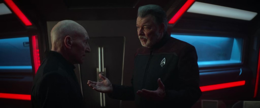 Riker urges Picard to talk to Jack