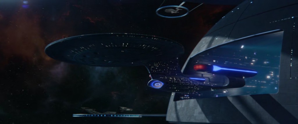 The U.S.S. <i>Enterprise</i> NCC-1701-D departs Athan Prime