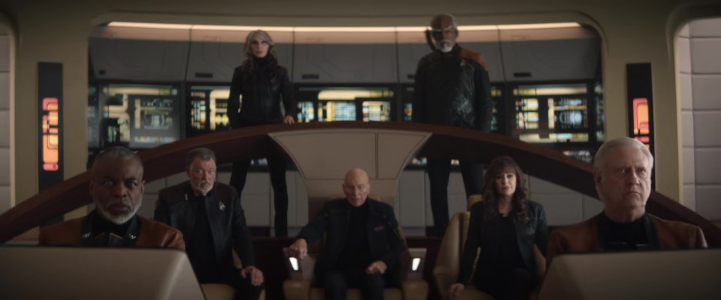 The crew takes the U.S.S. <i>Enterprise</i>-D to Jupiter