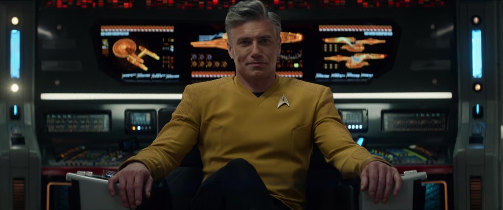 Captain Pike orders the ship to warp