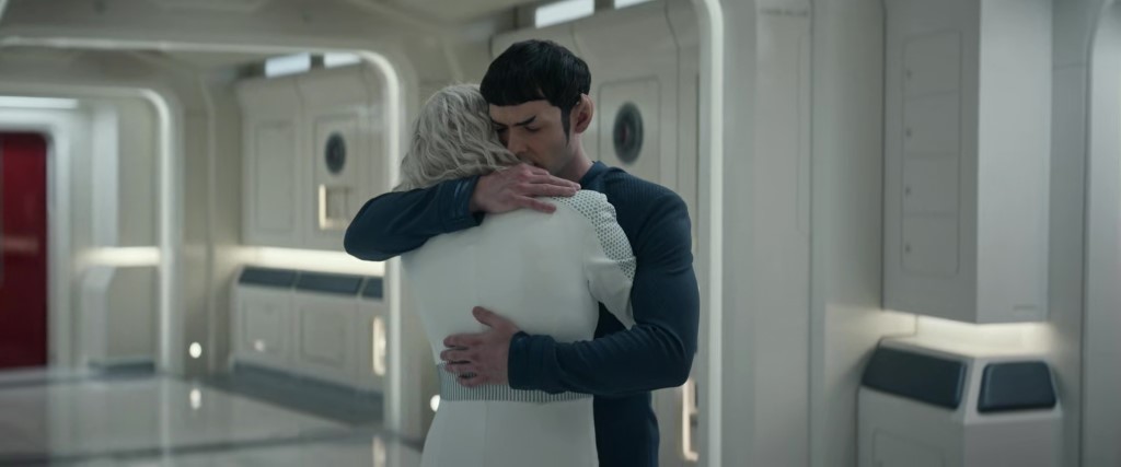 Nurse Chapel comforts Spock