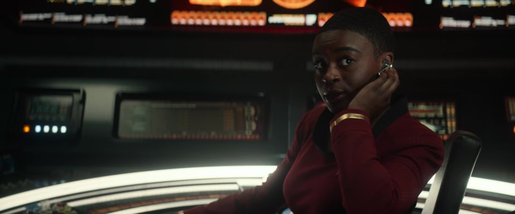 Lieutenant Uhura on comms