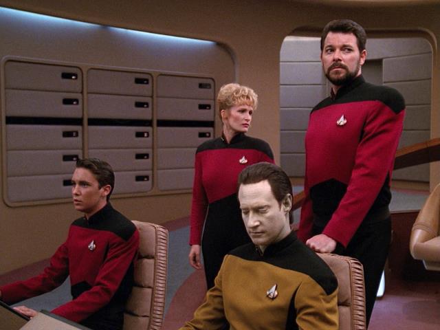 Riker in command of the Enterprise
