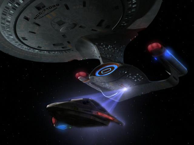 The U.S.S. Challenger captures the Delta Flyer