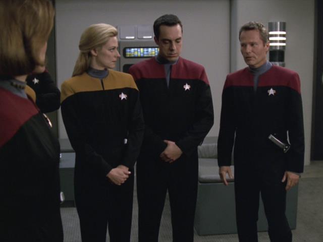 Ensign Gilmore, Lt. Burke, and Captain Ransom