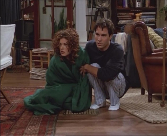 Will and Grace eavesdrop on their neighbors